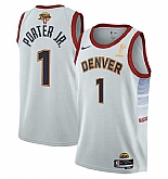 Men's Denver Nuggets #1 Michael Porter Jr. White 2023 Finals Champions Icon Edition Stitched Basketball Jersey,baseball caps,new era cap wholesale,wholesale hats
